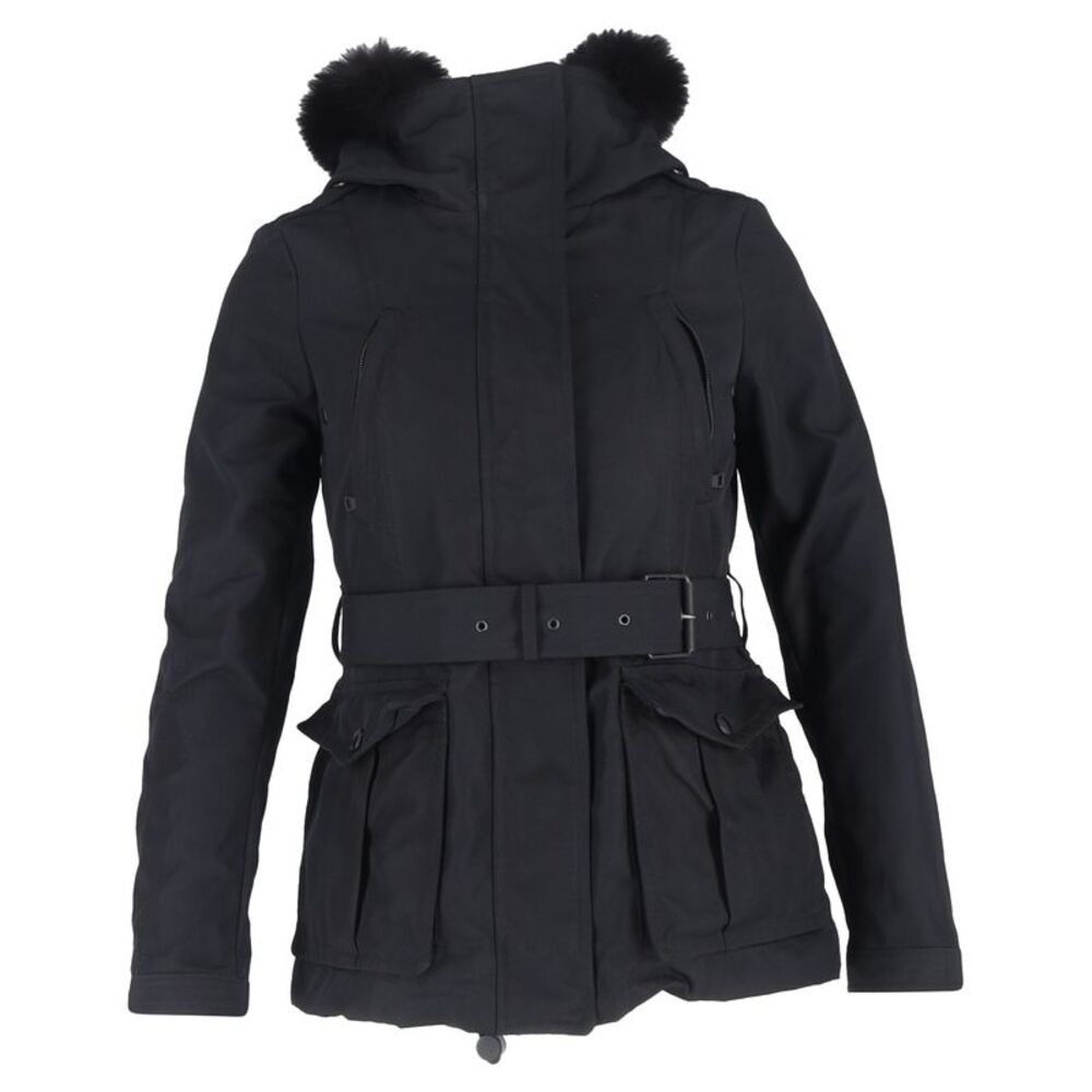 Burberry Brit Cloverdale Parka Jacket with Removable Vest in Black Polyester